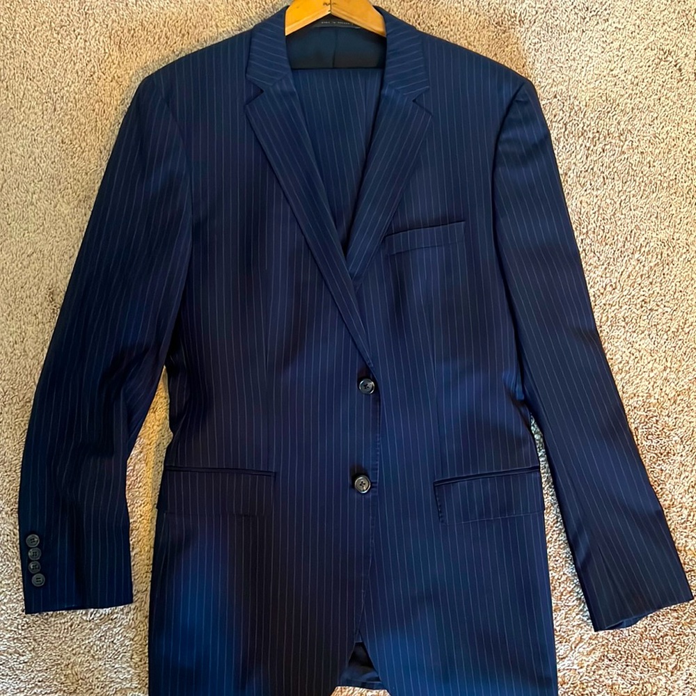 Men’s suit - Hugo Boss 42L navy pinstripe - classy piece